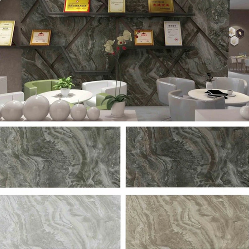 1220 mm × 2440 mm SPC-Wandpaneel, Badezimmerwandplatte, wasserdicht und flammhemmend, umweltfreundlich, UV-dekorative Innenpaneele