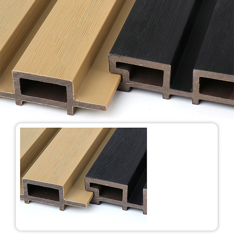 Wasserbeständiges, geriffeltes Wandpaneel aus PVC und WPC mit rutschfester, gebürsteter Gitter-Außenlattenwand für Außen- und Badezimmerfassaden