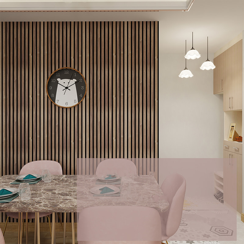 WPC-Wanddekoration Akupanel 3D-Design Innen-Polyester-Akustikplatten Akustische Wandpaneele aus Holz mit Schalldämmung und Lamellen