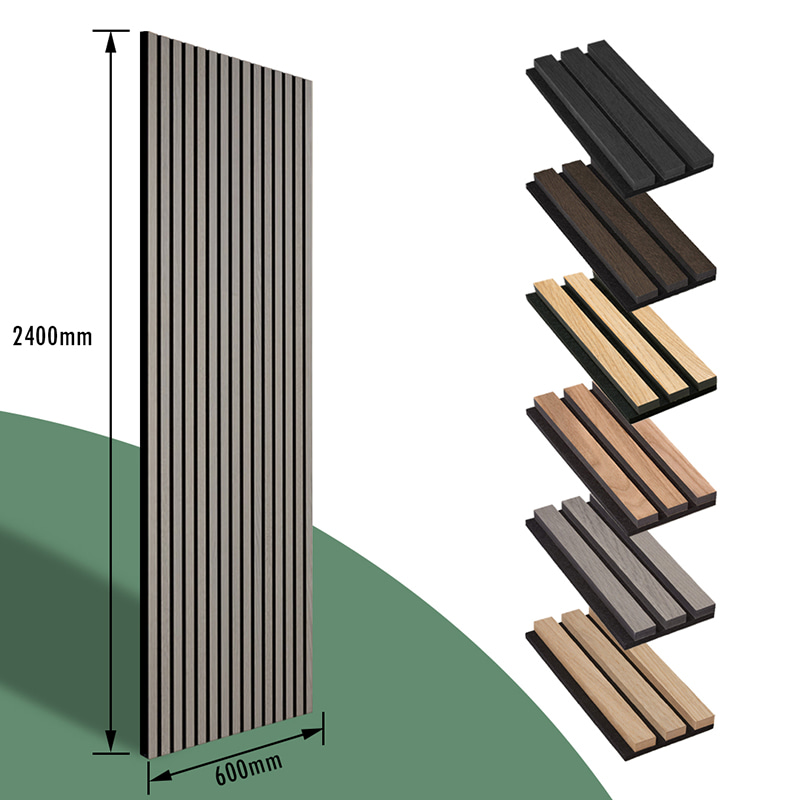WPC-Wanddekoration Akupanel 3D-Design Innen-Polyester-Akustikplatten Akustische Wandpaneele aus Holz mit Schalldämmung und Lamellen