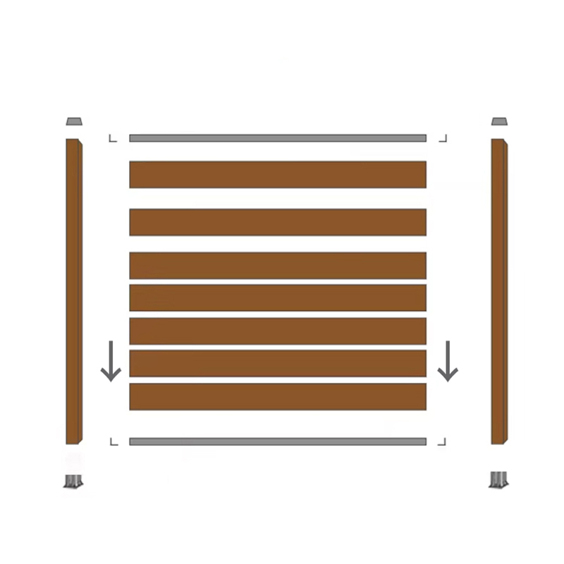 Koextrudierter dekorativer Zaunschutz, wetterfest, Sichtschutz aus WPC-Verbund, Gartenzaun, sonnenbeständig, verschleißfest, anti-Termiten, einfach zu installieren