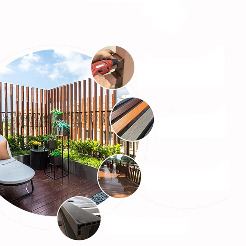 Zum Aufstecken auf den DIY-Boden im Freien, wasserdichter WPC-Terrassen-Verbundbodenbelag, ineinandergreifende Terrassenfliesenbretter