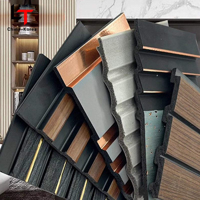 Dekorative wasserdichte PS-Wandpaneelfarbe, neue Typen, Fußleiste für den Innenbereich, Leder, Polystyrol, Grafikdesign, moderne, individuelle Farbe